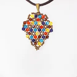 Pendant 30cm - Xochitl Grapes-Chocolate Suedine - Pendant 30cm - Laiton bronze
